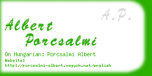 albert porcsalmi business card